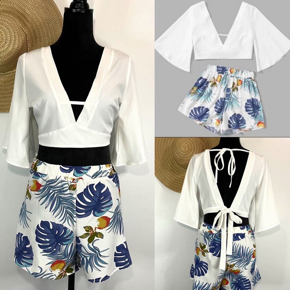 NWT - October Love Tropical Print Short Set